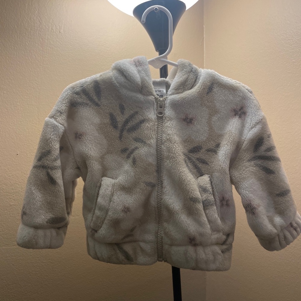 Carters 12 months warm zip up fuzzy sweatshirt